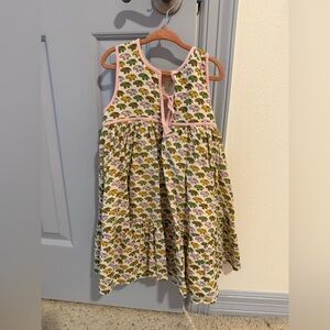 Pink Chicken Kids Dress with Pink and Green elephants